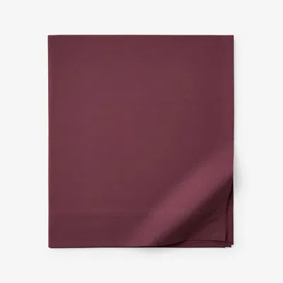 The Company Store Classic Cool Cotton Percale Deep Pocket Flat Bed Sheet In Purple/red