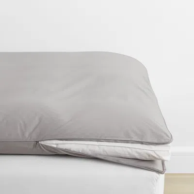 The Company Store Classic Cool Cotton Percale Featherbed Cover In Gray Smoke