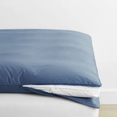 The Company Store Classic Cool Cotton Percale Featherbed Cover In Slate Blue