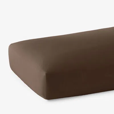 The Company Store Classic Cool Cotton Percale Fitted Bed Sheet In Brown