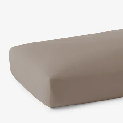 The Company Store Classic Cool Cotton Percale Fitted Bed Sheet In Brown