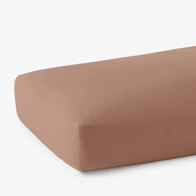 The Company Store Classic Cool Cotton Percale Fitted Bed Sheet In Orange/coral