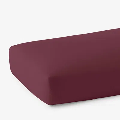 The Company Store Classic Cool Cotton Percale Fitted Bed Sheet In Purple/red