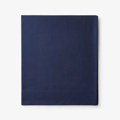 The Company Store Classic Cool Cotton Percale Flat Bed Sheet In Blue