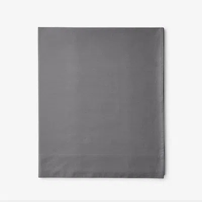 The Company Store Classic Cool Cotton Percale Flat Bed Sheet In Gray