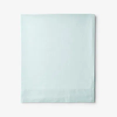 The Company Store Classic Cool Cotton Percale Flat Bed Sheet In Pale Blue
