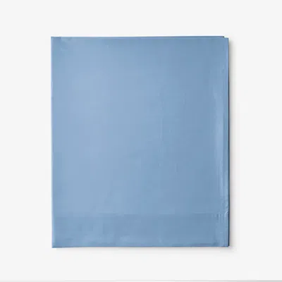 The Company Store Classic Cool Cotton Percale Flat Bed Sheet In Porcelain Blue