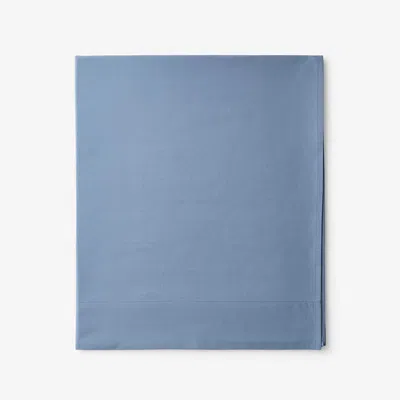 The Company Store Classic Cool Cotton Percale Flat Bed Sheet In Slate Blue