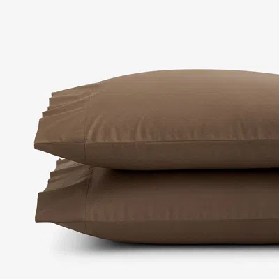 The Company Store Classic Cool Cotton Percale Pillowcase Set In Brown