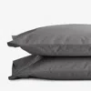 The Company Store Classic Cool Cotton Percale Pillowcase Set In Gray
