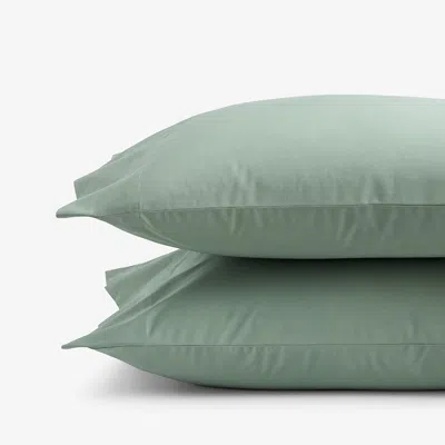 The Company Store Classic Cool Cotton Percale Pillowcase Set In Green