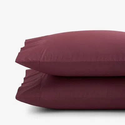 The Company Store Classic Cool Cotton Percale Pillowcase Set In Purple/red