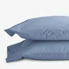 The Company Store Classic Cool Cotton Percale Pillowcase Set In Slate Blue