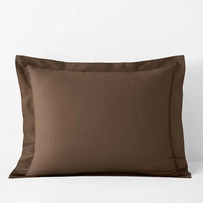 The Company Store Classic Cool Cotton Percale Sham In Brown