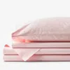 The Company Store Classic Cool Organic Cotton Percale Bed Sheet Set In Petal Pink