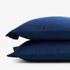 The Company Store Classic Cool Organic Cotton Percale Pillowcase Set In Blue