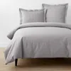 The Company Store Classic Cool Organic Cotton Percale Solid Duvet Cover In Gray