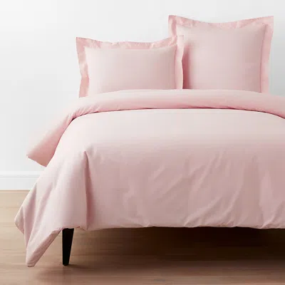 The Company Store Classic Cool Organic Cotton Percale Solid Duvet Cover In Petal Pink