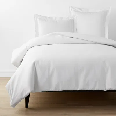The Company Store Classic Cool Organic Cotton Percale Solid Duvet Cover In White