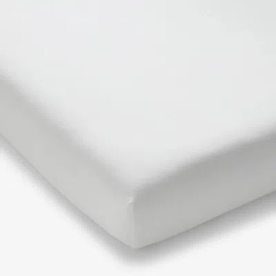 The Company Store Classic Cool Organic Cotton Percale Solid Fitted Crib Sheet In White