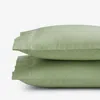 The Company Store Classic Cool Organic Cotton Percale Solid Pillowcase Set In Moss Green