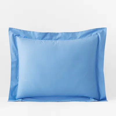 The Company Store Classic Cool Organic Cotton Percale Solid Sham In Blue