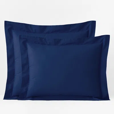 The Company Store Classic Cool Organic Cotton Percale Solid Sham In Blue