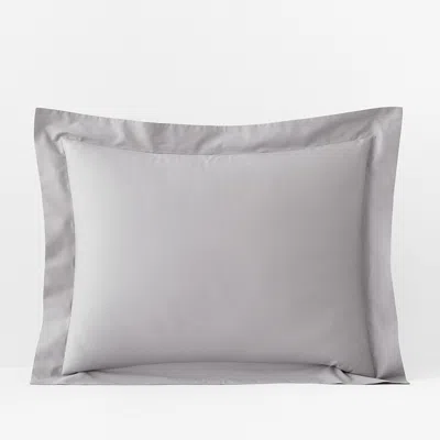 The Company Store Classic Cool Organic Cotton Percale Solid Sham In Gray