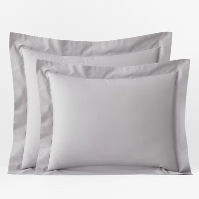 The Company Store Classic Cool Organic Cotton Percale Solid Sham In Gray