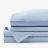The Company Store Classic Oxford Yarn-dyed Solid Bed Sheet Set In Blue
