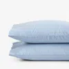 The Company Store Classic Oxford Yarn-dyed Solid Pillowcase Set In Blue