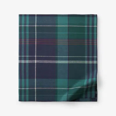 The Company Store Classic Plaid Ultra-cozy Cotton Velvet Flannel Flat Bed Sheet In Multi