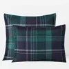 The Company Store Classic Plaid Ultra-cozy Cotton Velvet Flannel Sham In Blue