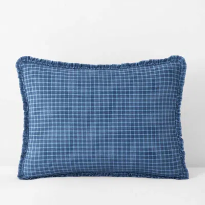 The Company Store Classic Plaids Yarn-dyed Cotton Sham In Blue