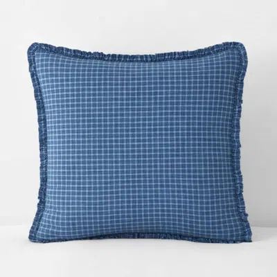 The Company Store Classic Plaids Yarn-dyed Cotton Sham In Blue