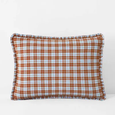 The Company Store Classic Plaids Yarn-dyed Cotton Sham In Brown