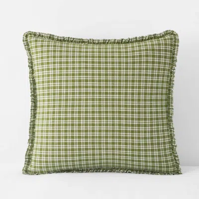 The Company Store Classic Plaids Yarn-dyed Cotton Sham In Green