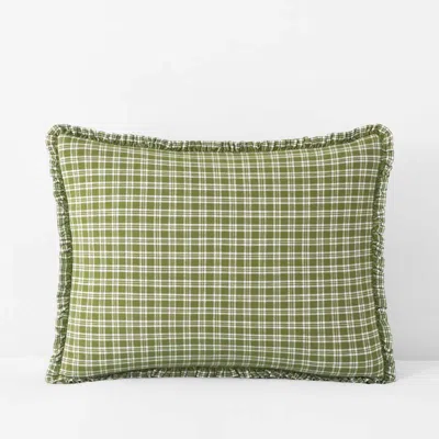 The Company Store Classic Plaids Yarn-dyed Cotton Sham In Green