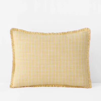 The Company Store Classic Plaids Yarn-dyed Cotton Sham In Yellow