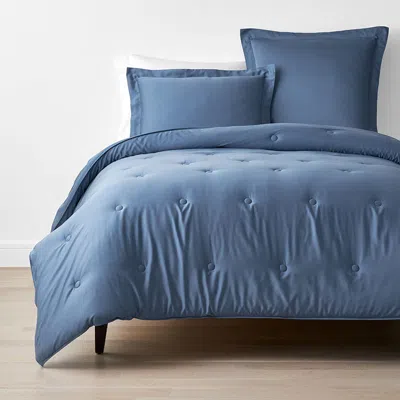 The Company Store Classic Smooth Rayon Made From Bamboo Sateen Comforter In Blue Horizon