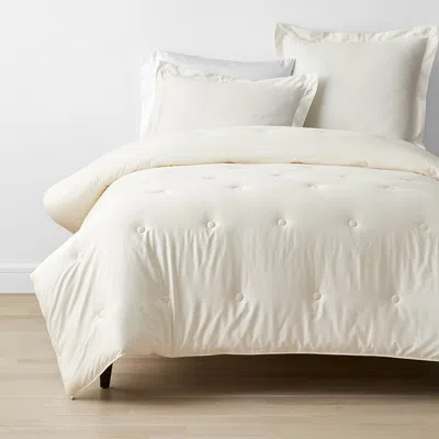 The Company Store Classic Smooth Rayon Made From Bamboo Sateen Comforter In Ivory