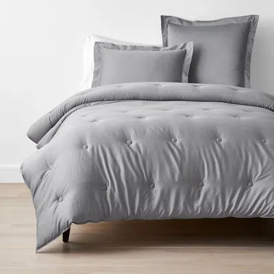 The Company Store Classic Smooth Rayon Made From Bamboo Sateen Comforter In Pebble Gray