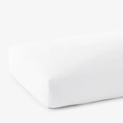 The Company Store Classic Smooth Rayon Made From Bamboo Sateen Fitted Bed Sheet In White