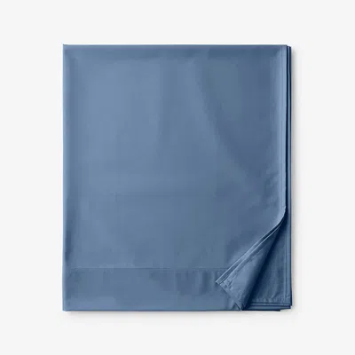 The Company Store Classic Smooth Rayon Made From Bamboo Sateen Flat Bed Sheet In Blue Horizon