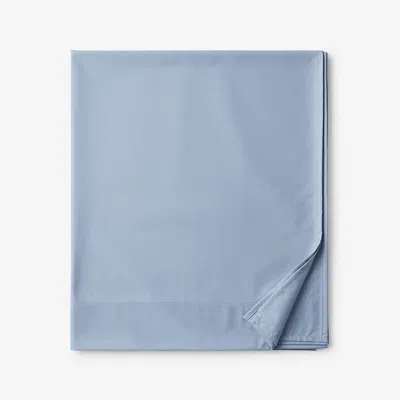 The Company Store Classic Smooth Rayon Made From Bamboo Sateen Flat Bed Sheet In Misty Blue