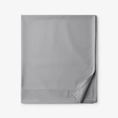 The Company Store Classic Smooth Rayon Made From Bamboo Sateen Flat Bed Sheet In Pebble Gray
