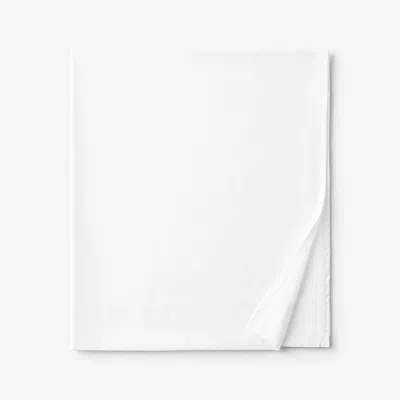 The Company Store Classic Smooth Rayon Made From Bamboo Sateen Flat Bed Sheet In White