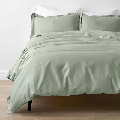The Company Store Classic Smooth Rayon Made From Bamboo Sateen Solid Bed Duvet Cover In Green