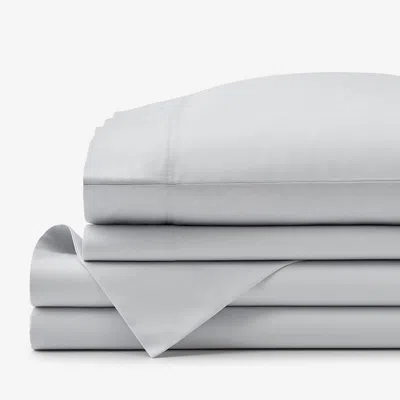 The Company Store Classic Smooth Sateen Solid Bed Sheet Set In Gray/light Gray