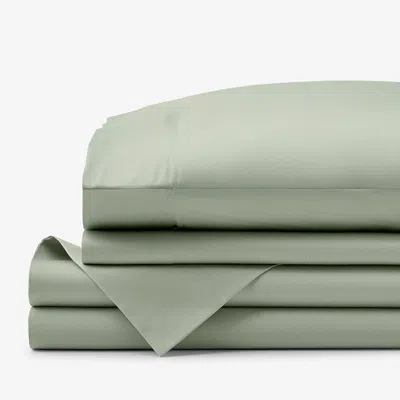 The Company Store Classic Smooth Sateen Solid Bed Sheet Set In Green
